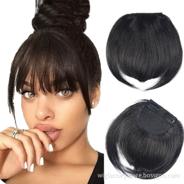 Cheap hair puff piece and fringe hair piece, detachable human hair fringes, clip in human hair bang front fringe hair extension
